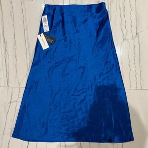 ARITZIA babaton - Bright sapphire blue midi satin slip Skirt (Brand New) - US 0